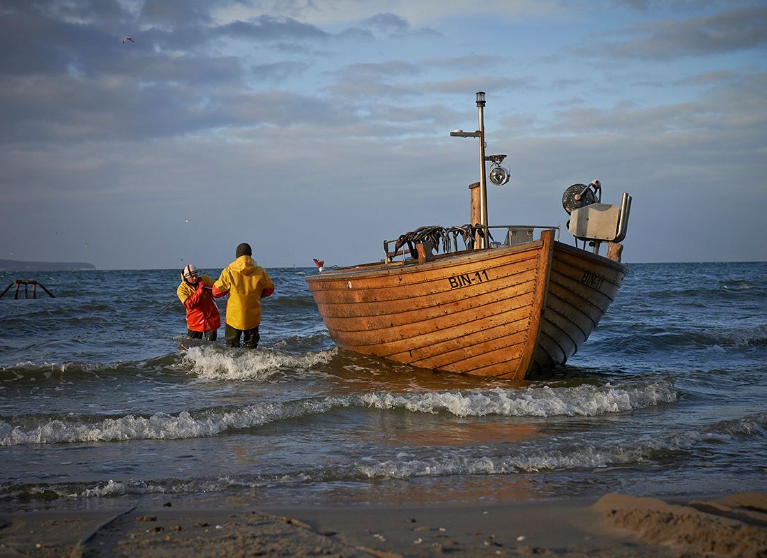 Fischerei, Stellnetzfischerei, Fischereibetrieb Kuse im Ostseebad Binz