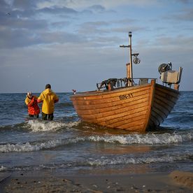 Fischerei, Stellnetzfischerei, Fischereibetrieb Kuse im Ostseebad Binz